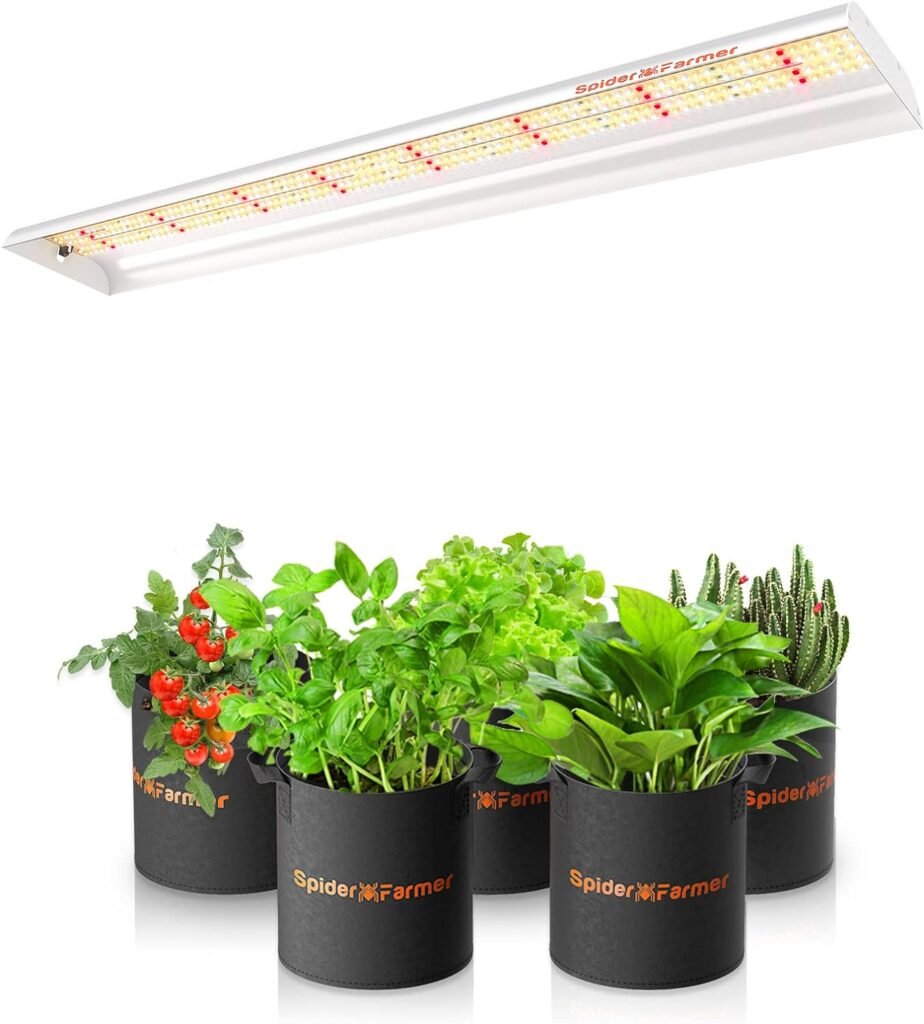 2023 Newest Spider Farmer SF600 LED Grow Light 2x4 ft Coverage Sunlike Full Spectrum Plant Growing Lamp for Indoor Plants Seeding Veg Flower Energy Saving  High Efficiency Grow Lights 384 Diodes