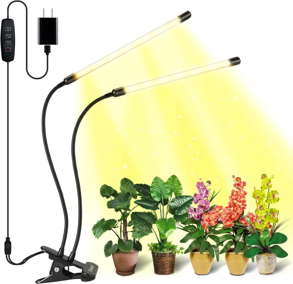 bseah Grow Light Plant Lights for Indoor Plants, Full Spectrum Plant Grow Lights, 10 Dimmable Levels Auto ON  Off with 3/9/12H Timer