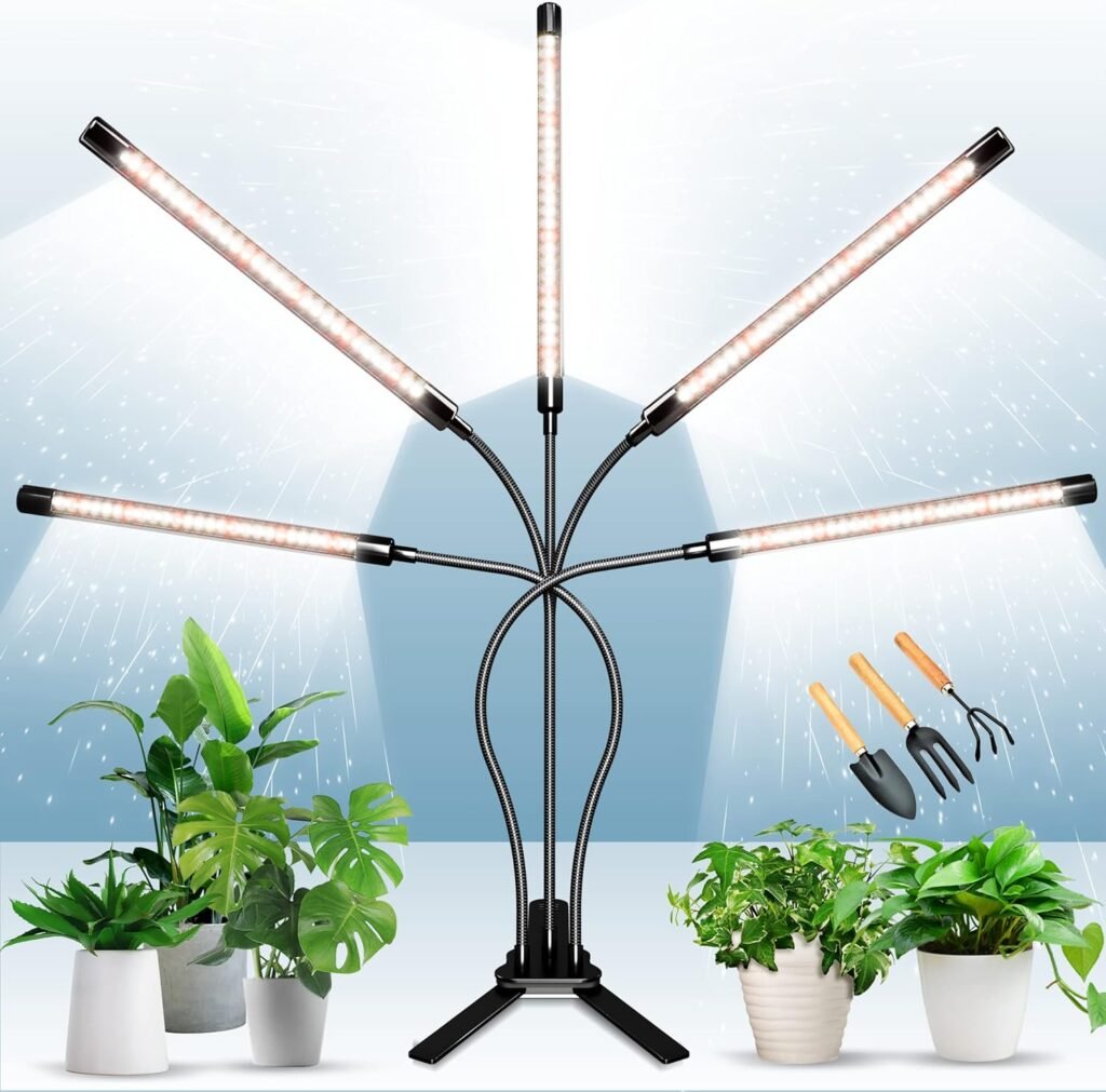 Grow Lights for Indoor Plants, DICCEAO 150W LEDs Grow Light for Seed Starting with Full Spectrum, 3/9/12H Timer, 10 Dimmable Levels, 3 Switch Modes : Patio, Lawn  Garden