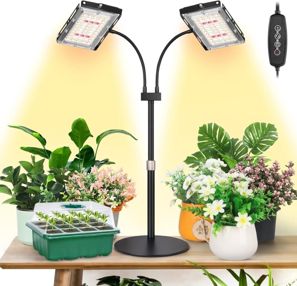 LBW Grow Light for Indoor Plants, Full Spectrum Desk LED Plant Light, Small Grow Lamp with On/Off Switch, Height Adjustable, Flexible Gooseneck, Ideal for Indoor Growth