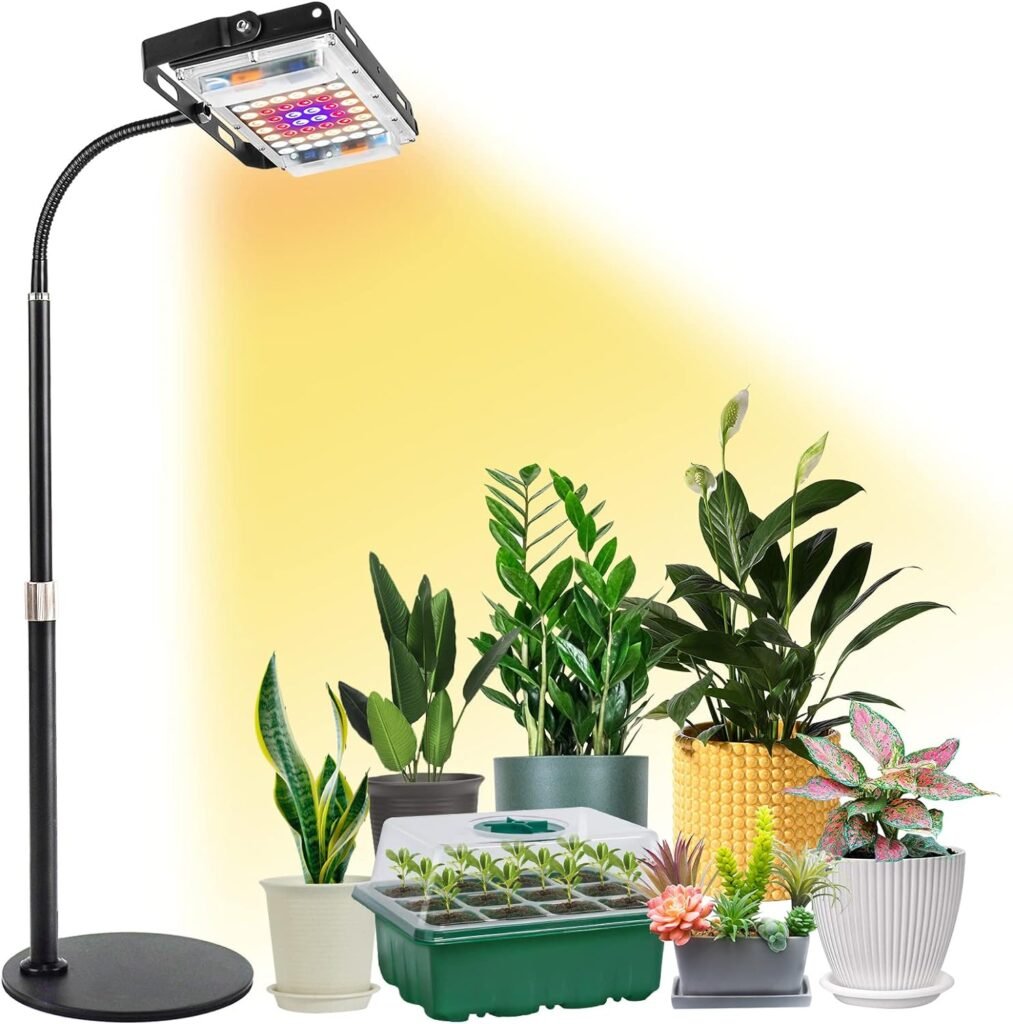 LBW Grow Light for Indoor Plants, Full Spectrum Desk LED Plant Light, Small Grow Lamp with On/Off Switch, Height Adjustable, Flexible Gooseneck, Ideal for Indoor Growth