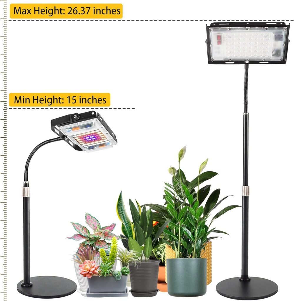 LBW Grow Light for Indoor Plants, Full Spectrum Desk LED Plant Light, Small Grow Lamp with On/Off Switch, Height Adjustable, Flexible Gooseneck, Ideal for Indoor Growth