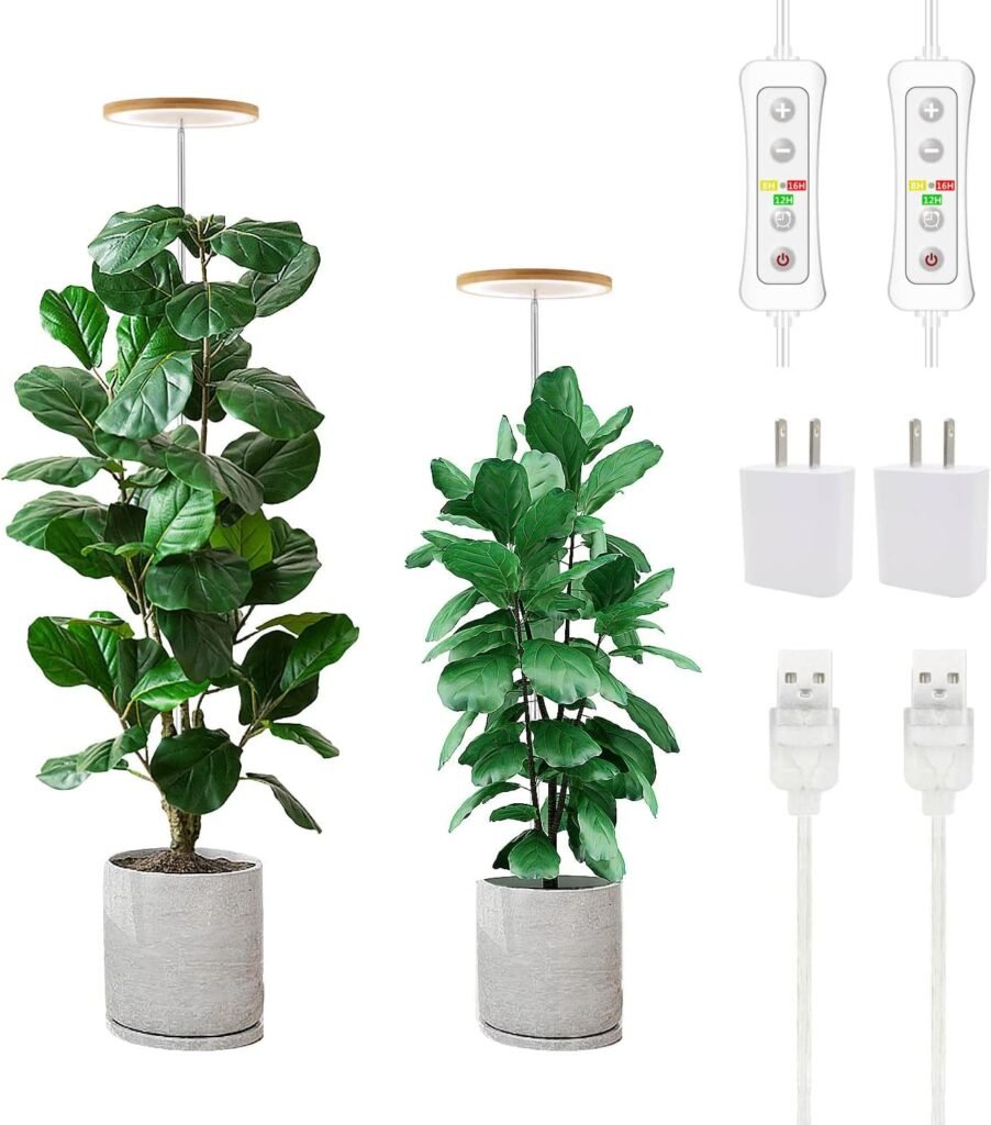 Plant Grow Light,yadoker LED Growing Light Full Spectrum for Indoor Plants,Height Adjustable, Automatic Timer, 5V Low Safe Voltage,Idea for Large Plant Light