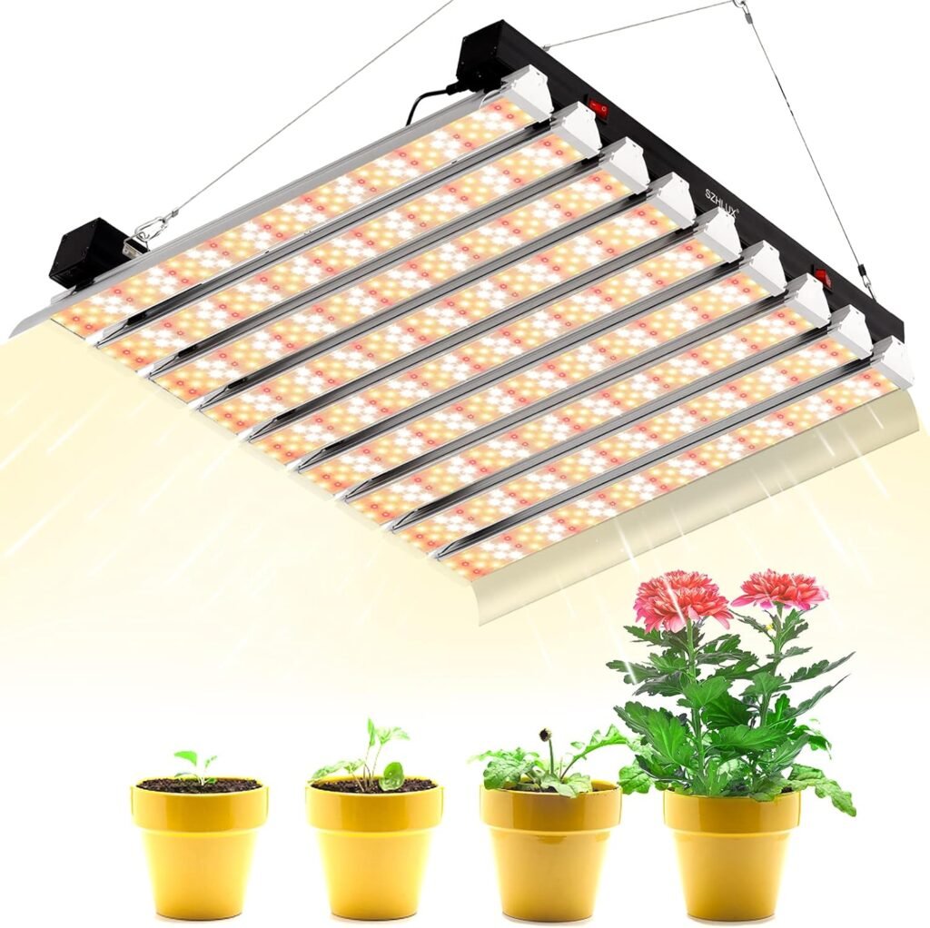 SZHLUX 4000W LED Grow Light 4×4ft Coverage Dual Switch Full Spectrum for Indoor Plants, Sunlight Plant Light 864 LEDs Lamp for Hydroponic Seedling Veg and Bloom Greenhouse Growing Light Fixtures