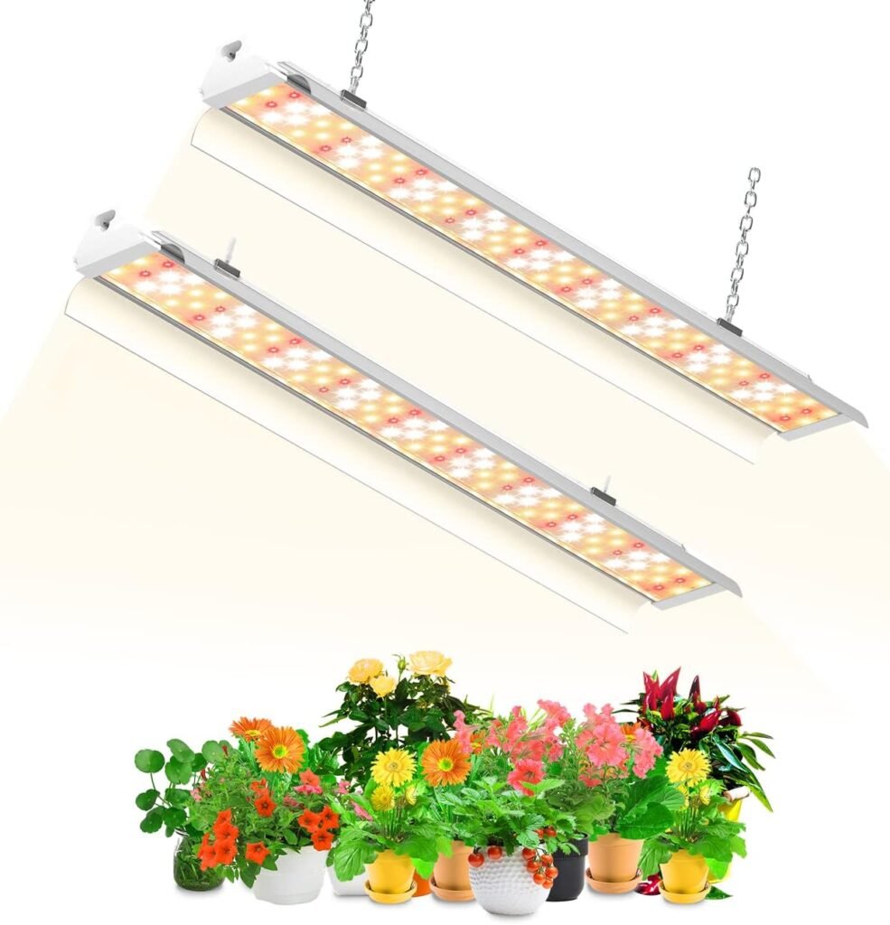 SZHLUX Grow Light 2FT 80W (2×40W) Full Spectrum LED Grow Light, Linkable Sunlight Plant Light for Indoor Plants, Grow Light Strip, Grow Lamp with On/Off Switch - 2 Pack Warm White